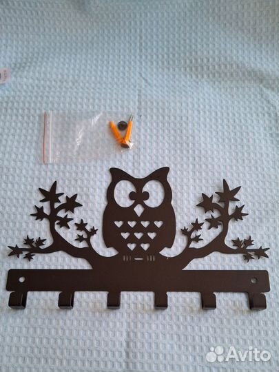 Новая Ключница Сова металл с крючками