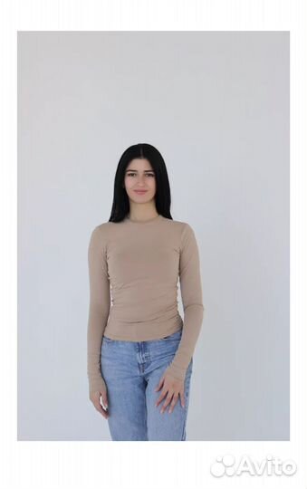 Лонгслив базовый хлопковый новый