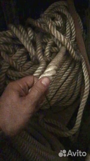 Канат пат полиамидный тросовой сливки, диаметр 19