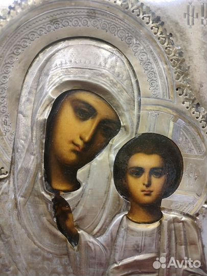 Икона Казанская Богородица серебро 84 пр