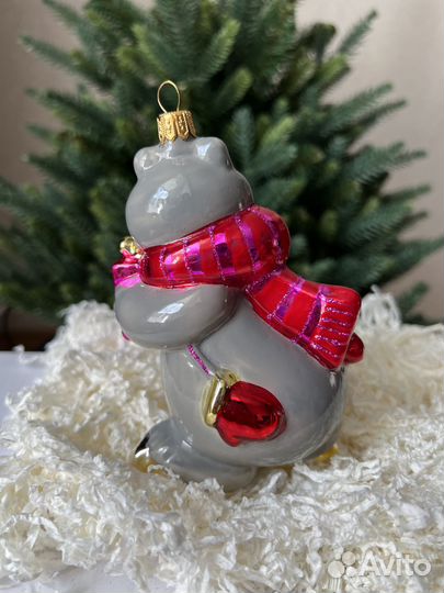 Ёлочная игрушка Миша-фигурист Польша