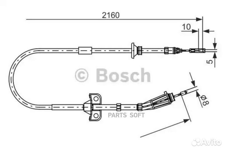 Bosch 1987482284 Трос стояночного тормоза левый