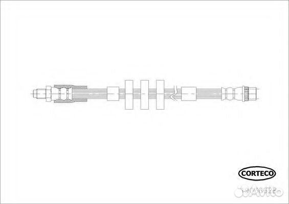 Corteco 19036628 Шланг тормозной передн peugeot 30