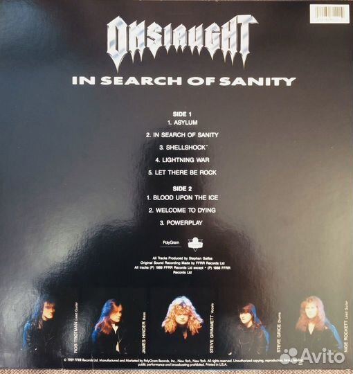 Onslaught In Search Of Sanity LP