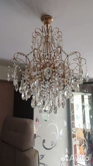 Люстра потолочная бу хрустальная