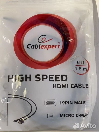 Hdmi male to micro D-male, 1.8 метра