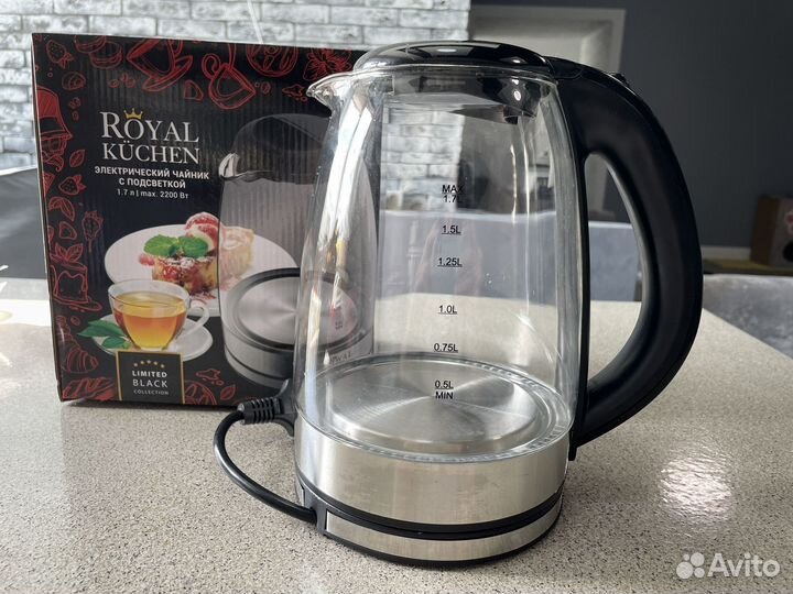 Чайник электрический стеклянный 1,7 л Royal Kuchen