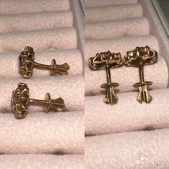 Золотые серьги гвоздики 585