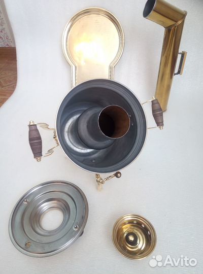 Самовар СССР угольный жаровой с подносом