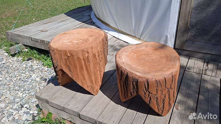 Стулья табуретки столы лавочки из бревна