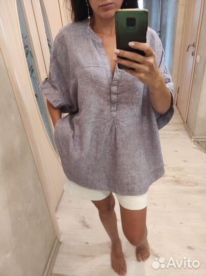 Рубашка лен 52