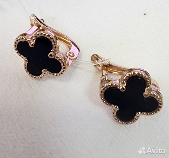 Золотые серьги Van Cleef