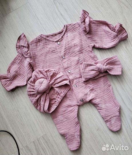 Комбинезон, чалма и повязка из муслина