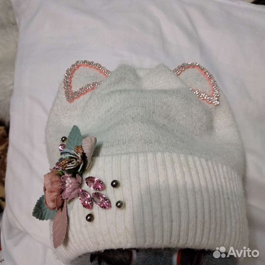 Шапка на девочку 4-6лет