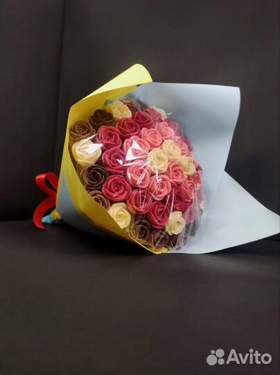 Розы из Бельгийского Шоколада - 51 шт в Букете