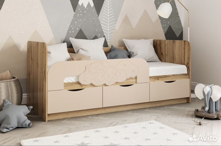 Детская кровать Мишки (3 расцветки)