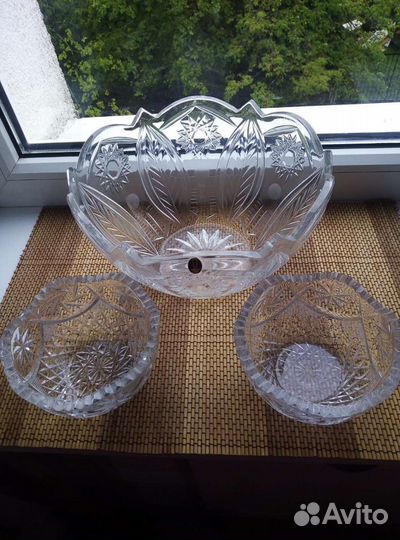 Ваза для сервировки хрустальная