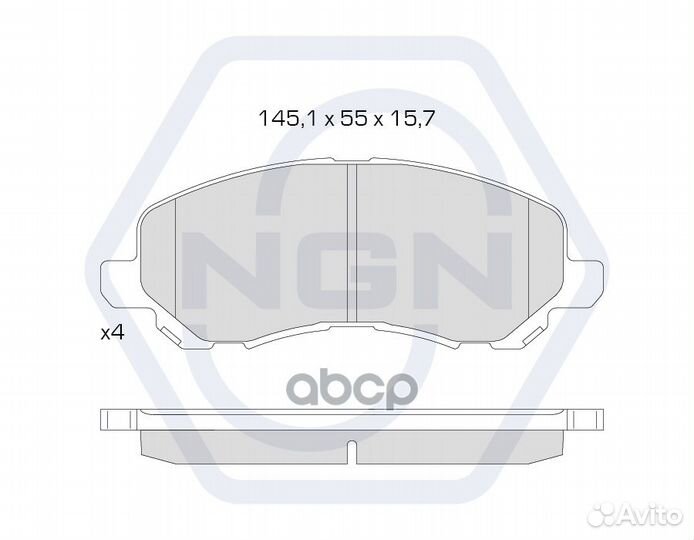 Колодки тормозные дисковые керамические перед