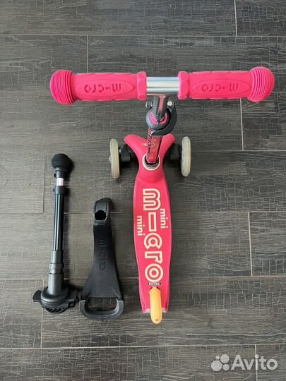 Самокат micro mini deluxe 3 в 1, розовый