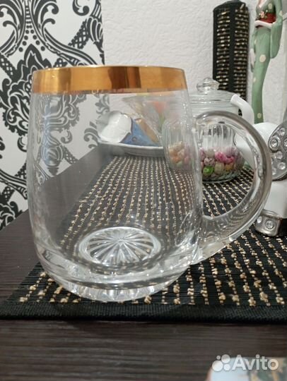 Пивные бокалы 2 шт., богемское стекло