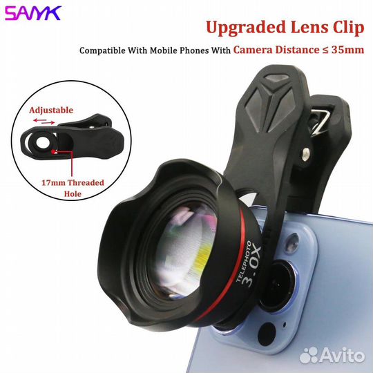 Объектив для телефона sanyk, 4K, 3X