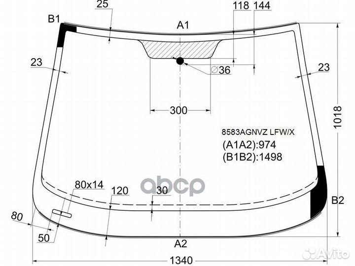 Стекло лобовое volkswagen golf plus MPV 05-14 8