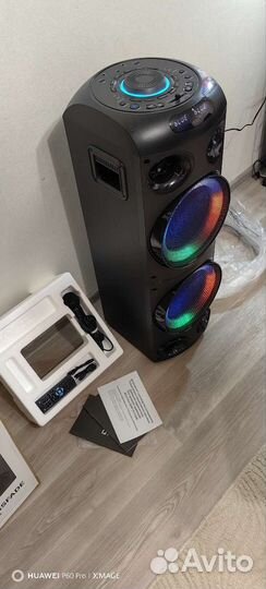 Блютуз колонка с функцией караоке в 2 микрофона