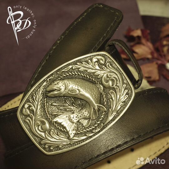 Мужской ремень. Кожа буйвола. Ручная работа