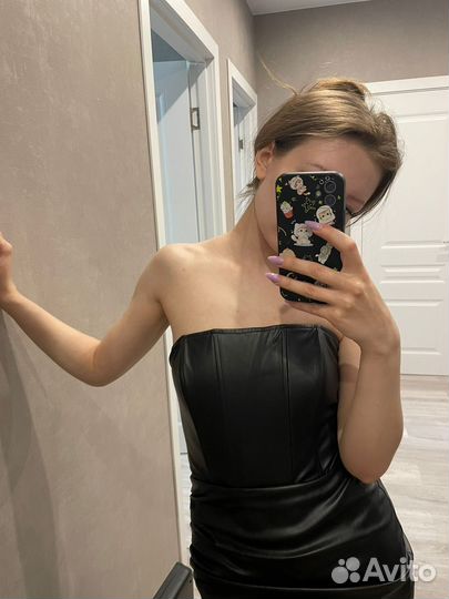 Кожаное платье zara