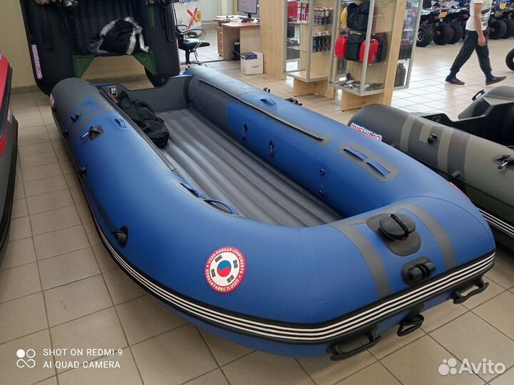 Лодка mishimo river JET 380 под водомет сине-серая