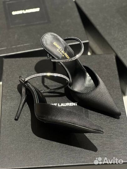 Мюли Saint Laurent со стразами