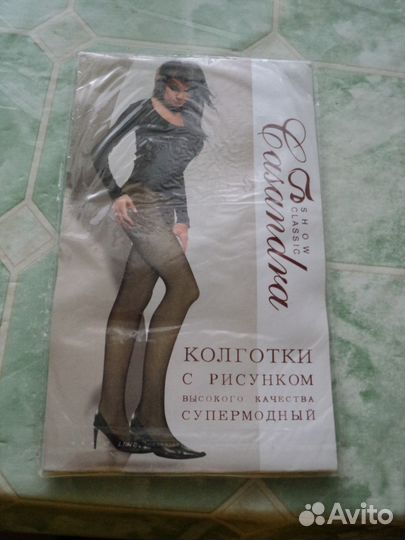 Ажурные черные колготки