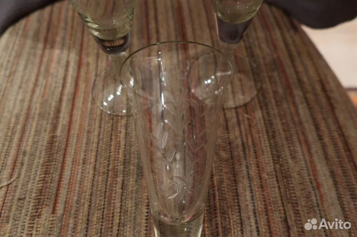 Три старинных стеклянных фужера до 1917 года