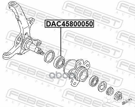 Подшипник ступичный передний DAC45800050 Febest