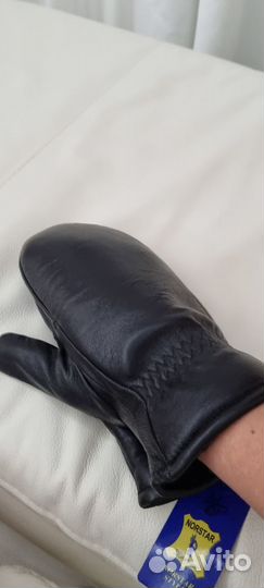 Варежки кожаные