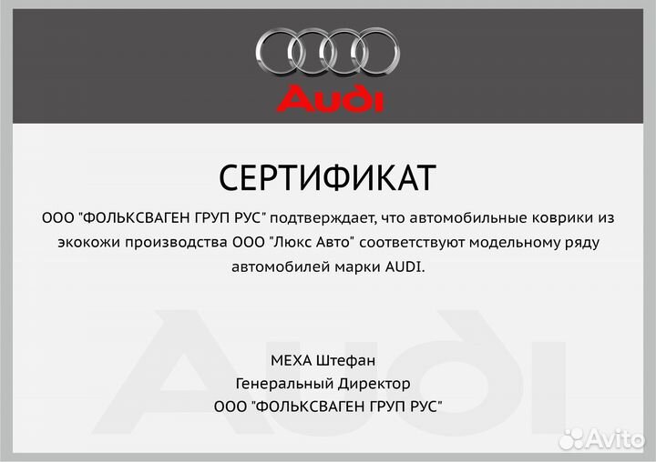 3D Коврики Audi из Экокожи