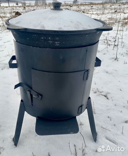 Казан чугун + учаг стальной (22 литра)