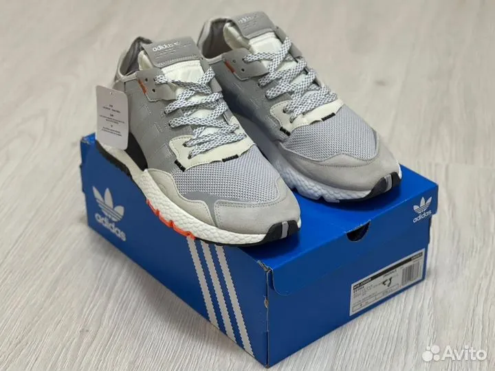 Кроссовки Adidas Nite Jogger Grey Orange (36-45)