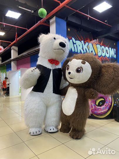 Ростовая кукла чебурашка белый мишка антиатор