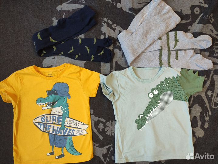Одежда детская с крокодилами футболки колготки нов