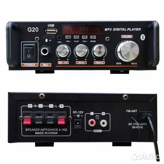 Усилитель BT, USB/SD, AUX, караоке