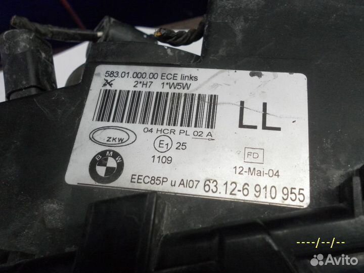 Фара левая галоген BMW 3 E46 рест