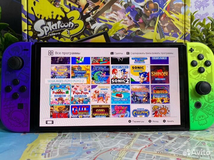 Прошитый Nintendo Switch Oled Splatoon 3 Edition