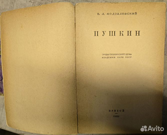 Книга (Б.Л.Модзалевский) пушкин 1929 год