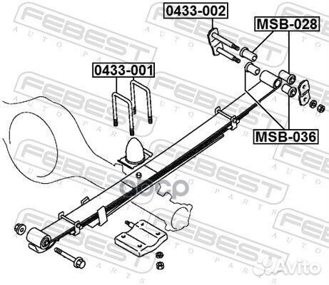 Скоба задн рессоры mitsubishi L200 05- 0433-001