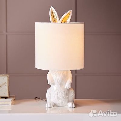 Настольная лампа кролик белый Rabit Banny, 23*49см