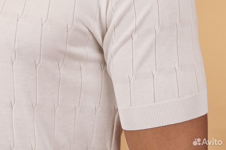 Белое поло с коротким рукавом Brinello cucinelli