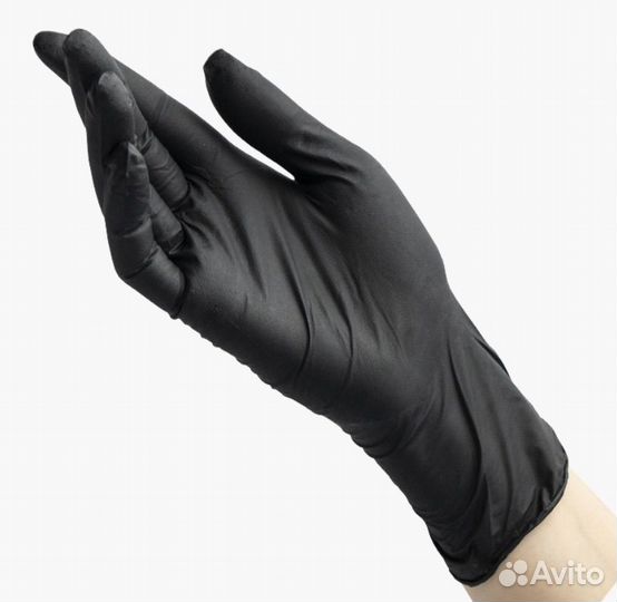 Перчатки нитриловые черные
