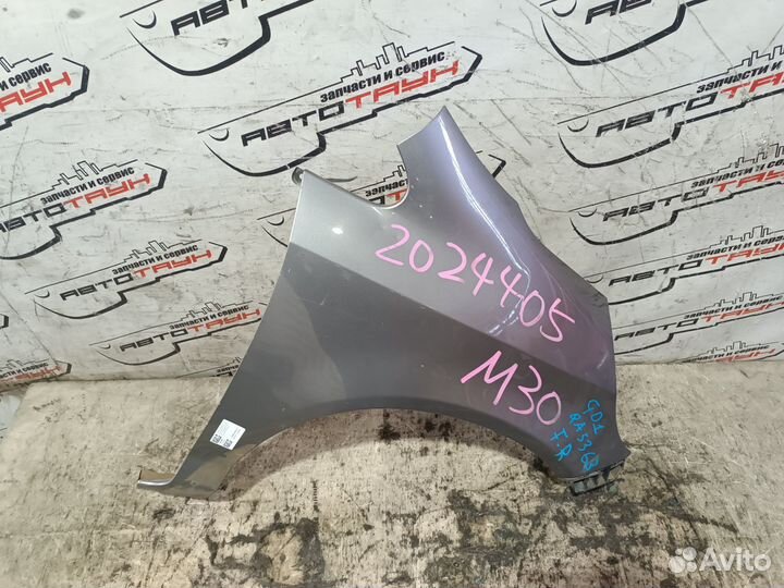 Крыло honda FIT jazz GD1 GD2 GD3 GD4 60211SAA000ZZ переднее правое без ПОВТОРИТЕЛЯ серебро, NH642M Q