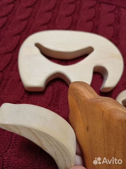 Эко игрушки из дерева для новорожденного